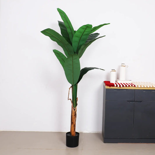 Banana Plant Tree with Big Leaves and Pot - Artificial Plant