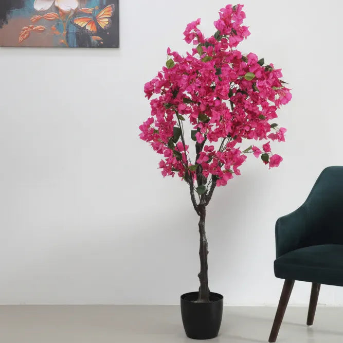 Decorative Bougainvillea Flower Plant with Pot - Artificial Plant