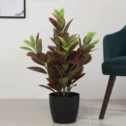 Garden Croton Plant with Pot - Artificial Plant