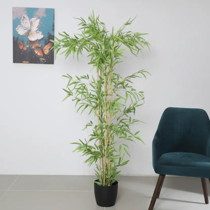 Bamboo Leaf Floor Plant with Pot - Artificial Plant