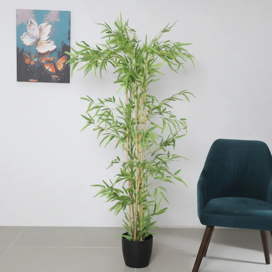 Bamboo Leaf Floor Plant with Pot - Artificial Plant