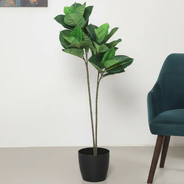 Rubber Tree Style Plant with Pot - Artificial Plant