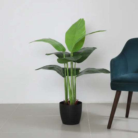 Banana Leaf Accent Plant with Pot for Interiors - Artificial Plant