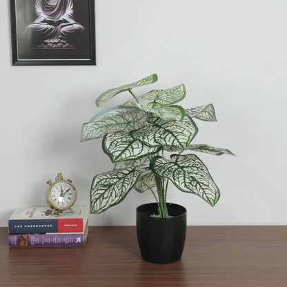 Caladium Leaf Indoor Outdoor Plant with Pot - Artificial Plant