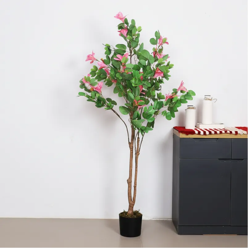 Elegant Faux Magnolia Flower Tree for Home Decor - Artificial Plant