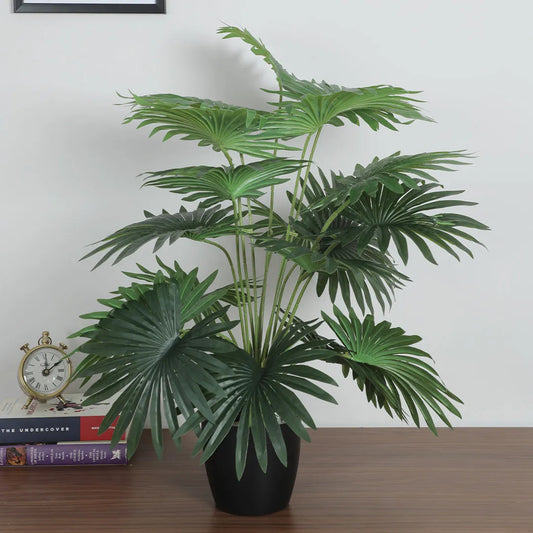 Fan Palm Plant with Pot for Interior Decor - Artificial Plant