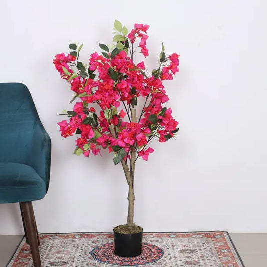 Bougainvillea Flower Decor Tree with Pot - Artificial Plant