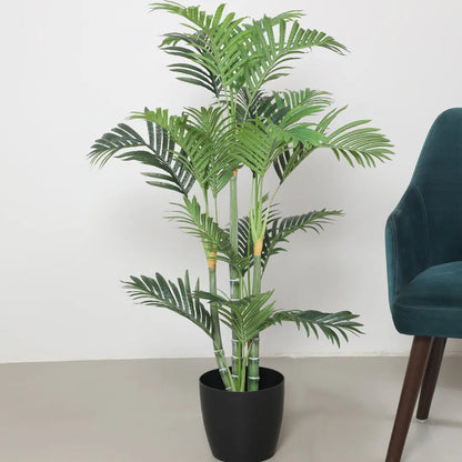 Lush Areca Palm Greenery Plant with Pot for Decor - Artificial Plant