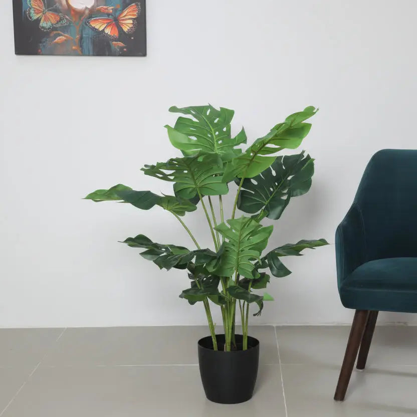 Elegant Monstera Leaf Decor Accent Plant - Artificial Plant