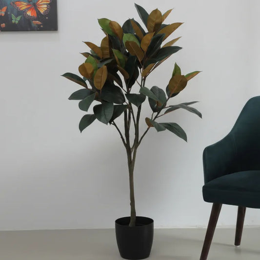 Stylish Rubber Plant with Pot - Artificial Plant