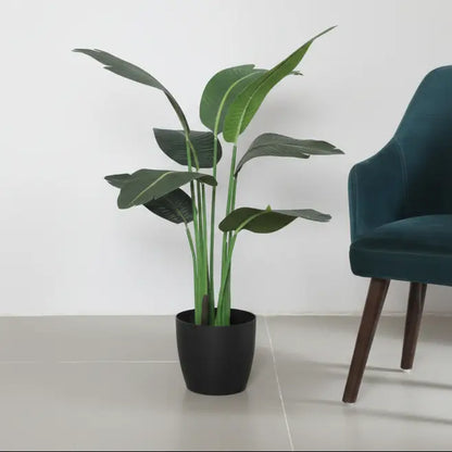 Elegant Banana Leaf Plant with Pot for Decor - Artificial Plant