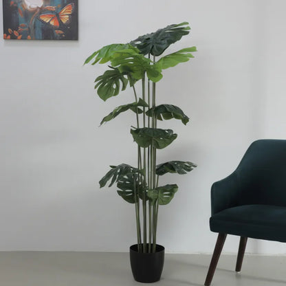 Large Monstera Leaf Floor Plant with Pot - Artificial Plant