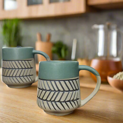 Handcrafted Sap Green Coffee Mug - 330 ml