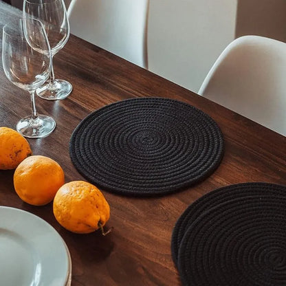 Midnight Elegance Black Placemats - 12 inch - Sets of 2, 4, 6