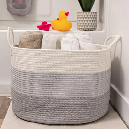 Grey Cotton Laundry Organiser - Medium, Large