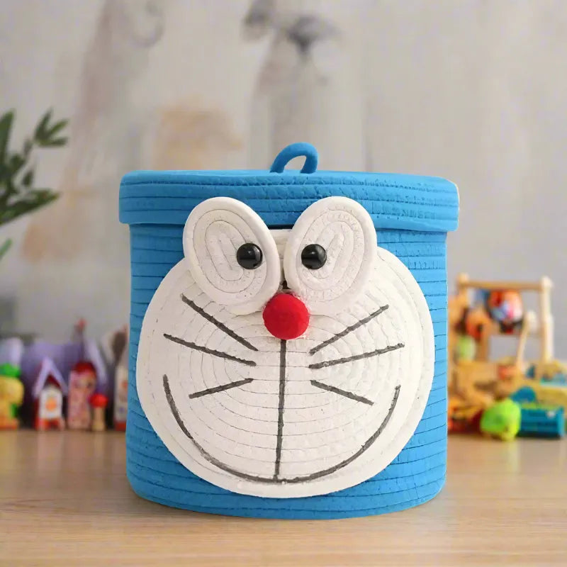 Dreamy Doraemon Blue Organiser for Kids with Lid - 25 cm x 25 cm