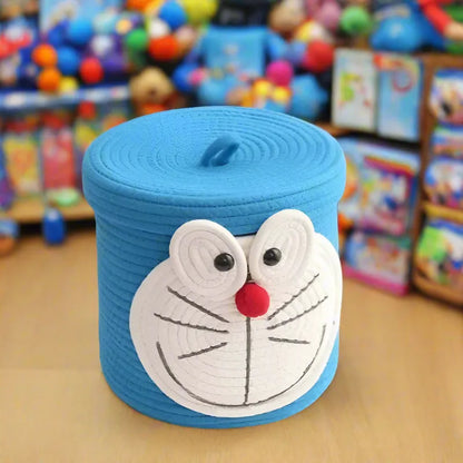 Dreamy Doraemon Blue Organiser for Kids with Lid - 25 cm x 25 cm