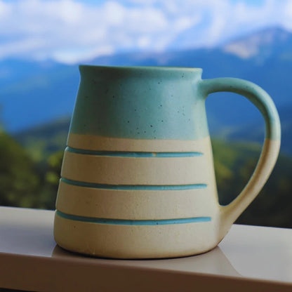 White & Blue Artisan Ceramic Mug - 330 ml