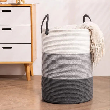 White & Grey Eco-Friendly Clothes Hamper - Medium, Large