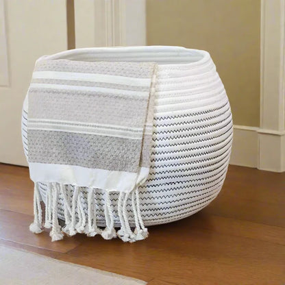 White & Black Sphere Storage Basket & Planter - Multiple Sizes