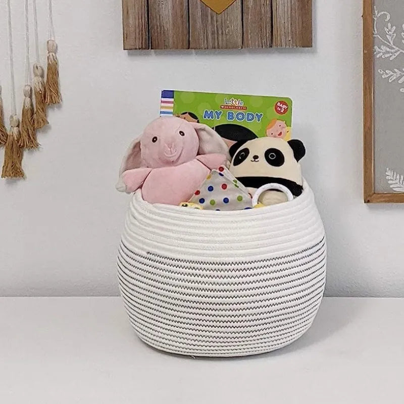 White & Black Sphere Storage Basket & Planter - Multiple Sizes