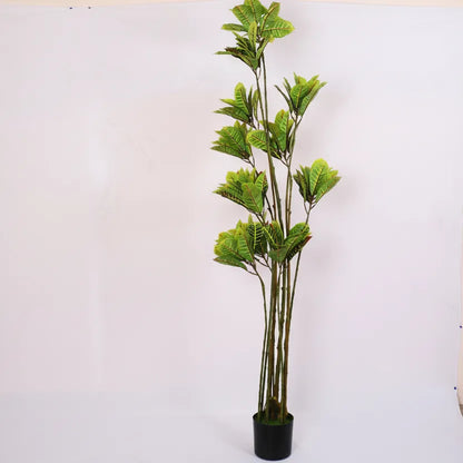 Tropical Iceton Croton Leaf Plant with Pot - Artificial Plant