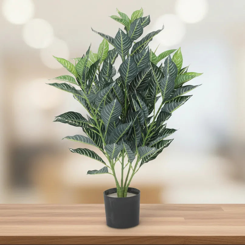 Veined Croton Plant for Home and Office Decor - Artificial Plant