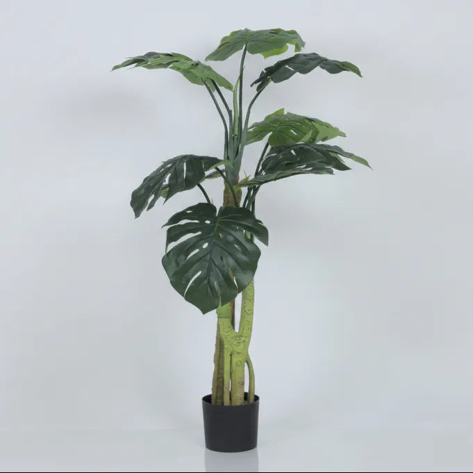 Monstera Leaf Plant with Pot for Decor - Artificial Plant