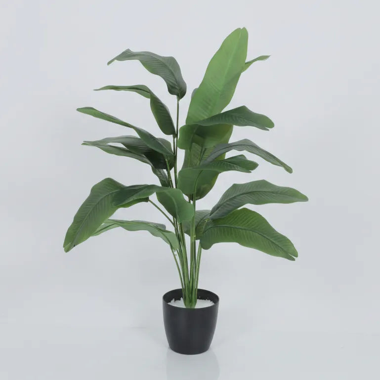 Compact Banana Leaf Plant with Pot - Artificial Plant