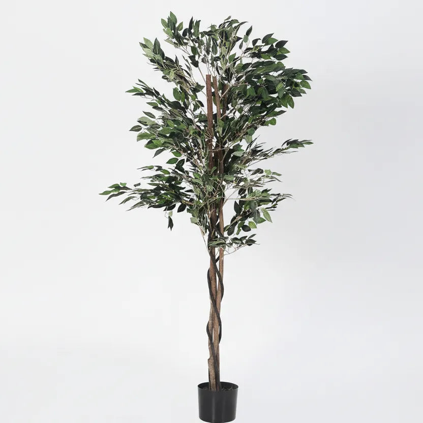 Mini Ficus Plant Trees with Pot for Decor - Artificial Plant