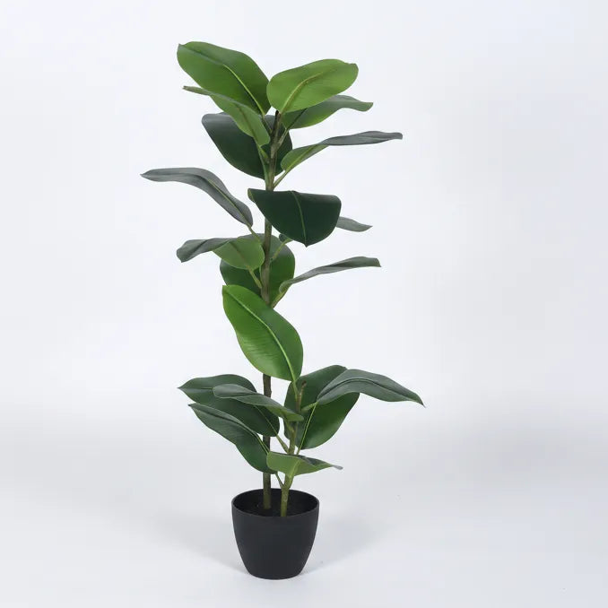 Rubber Leaf Plant with Pot for Home Decor - Artificial Plant