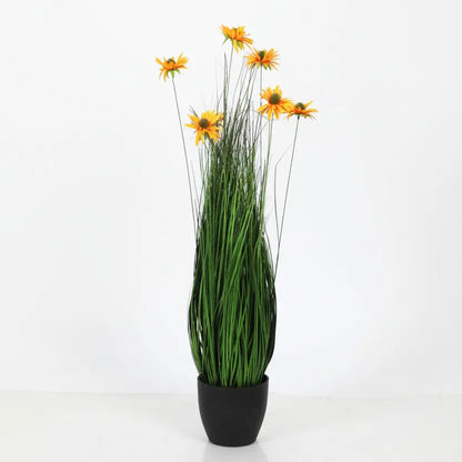 Real Touch Imported Allium Grass and Flowers Plant with Pot - Artificial Plant
