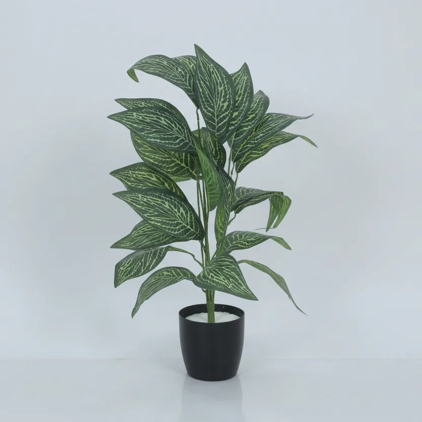 Iceton Croton Leaf Plant with Pot - Artificial Plant