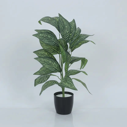 Iceton Croton Leaf Plant with Pot - Artificial Plant