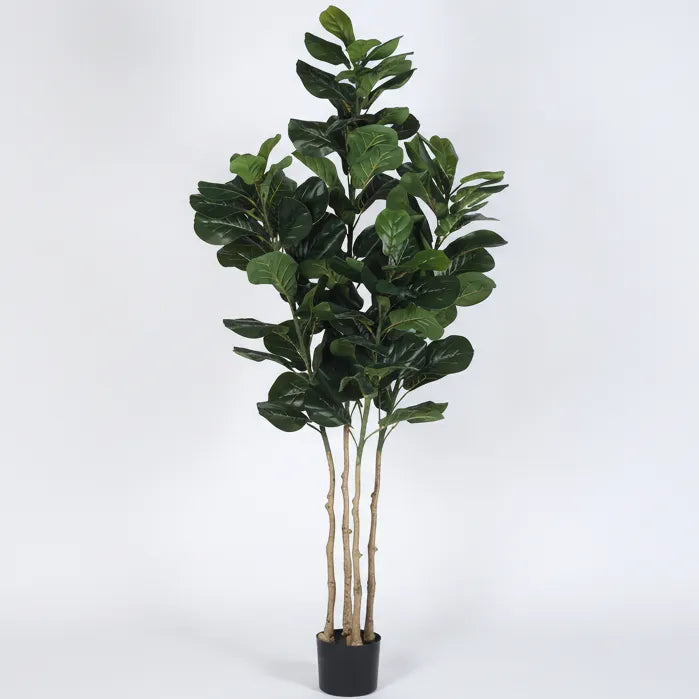 Tall Fiddle Leaf Fig Floor Plant with Pot - Artificial Plant