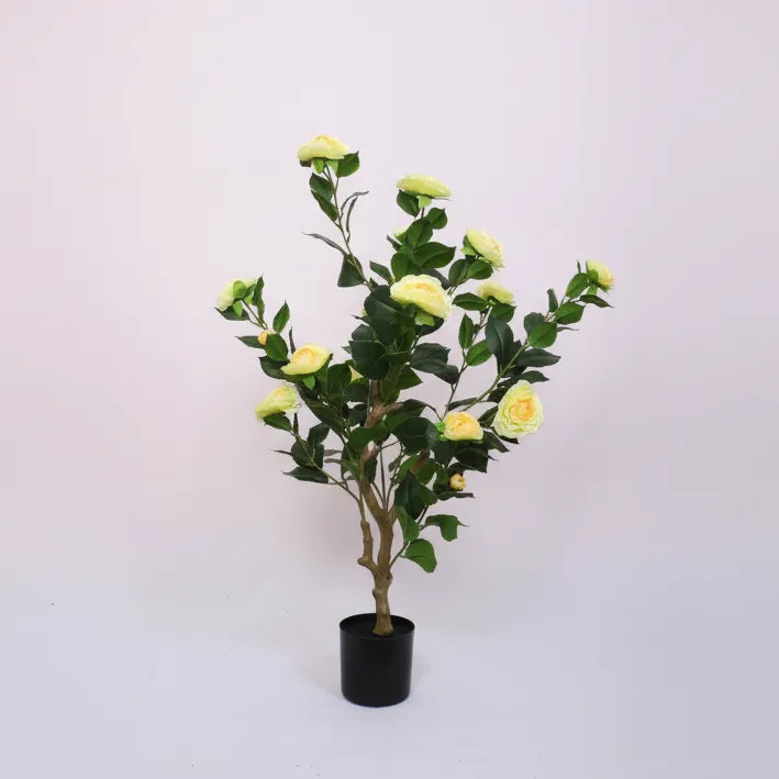 Camellia Rose Flowers Plant Outdoor Tree with Pot - Artificial Plant