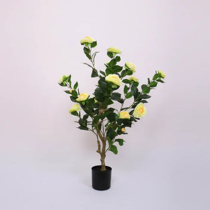 Camellia Rose Flowers Plant Outdoor Tree with Pot - Artificial Plant