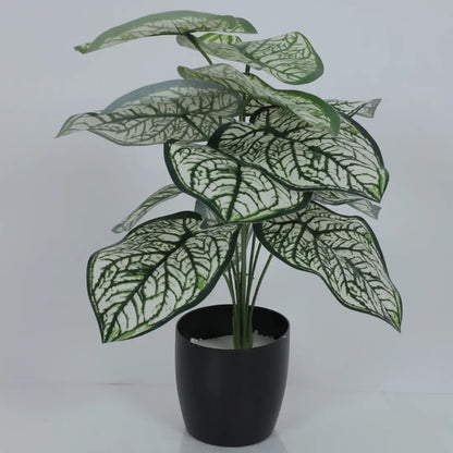 Caladium Leaf Indoor Outdoor Plant with Pot - Artificial Plant