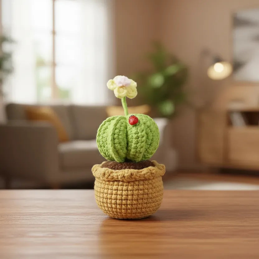 Crochet Potted Plants - Stylish Home Decor - Cactus