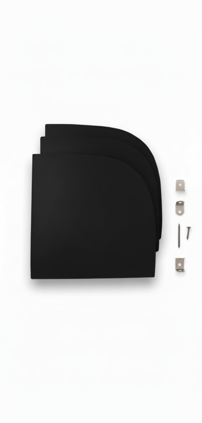 Premium Glossy Black Corner Wall Shelves - Set of 3