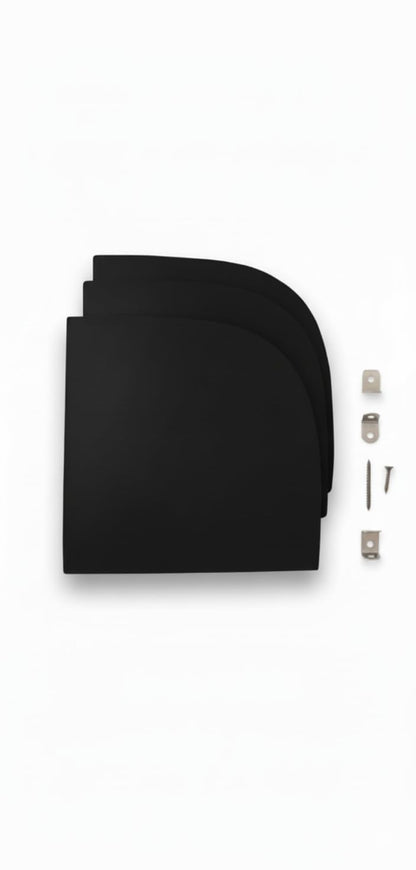 Premium Glossy Black Corner Wall Shelves - Set of 3