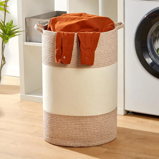 Foldable Cotton Laundry Hamper - Medium, Large