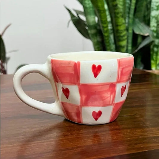 Love Red Heart Blossom Ceramic Mug - 240 ml