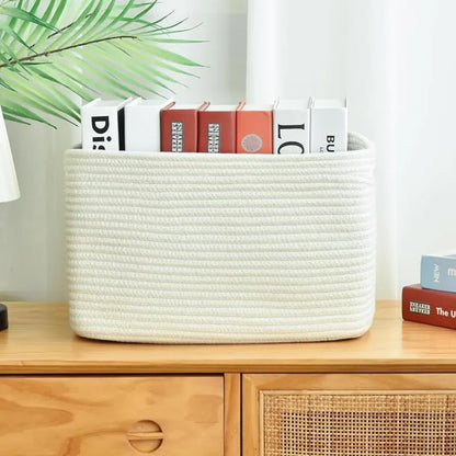 White Storage Baskets for Shelves - 15 inch x 10 inch x 9.5 inch