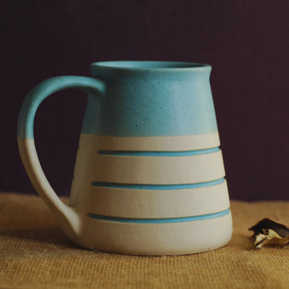 White & Blue Artisan Ceramic Mug - 330 ml