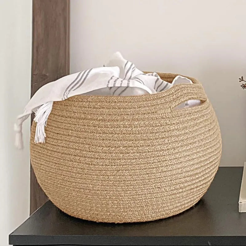 Beige Sphere Storage Basket - 10 inch x 10 inch x 8.3 inch