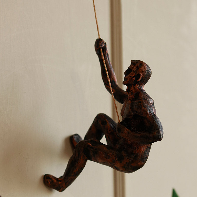 Rock Climbing Men Wall Art Set of 3 - 3D Decor - Copper