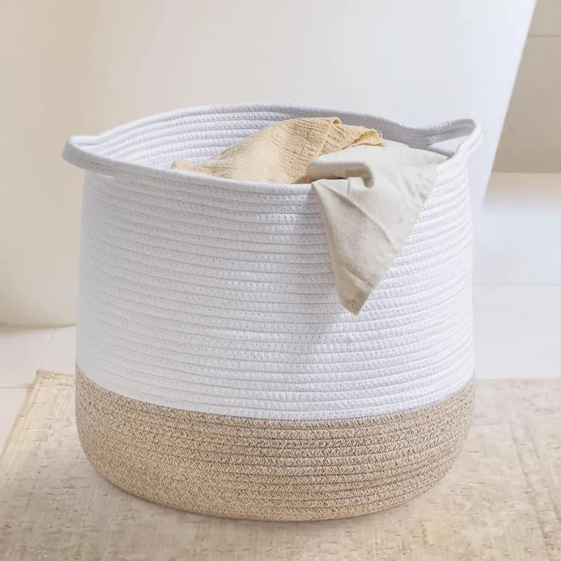 White & Beige Planter Basket - Small, Medium, Large