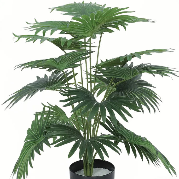 Fan Palm Plant with Pot for Interior Decor - Artificial Plant
