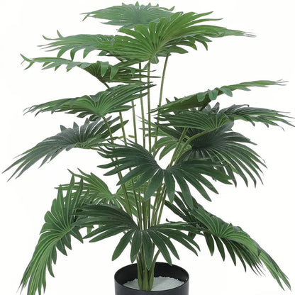 Fan Palm Plant with Pot for Interior Decor - Artificial Plant